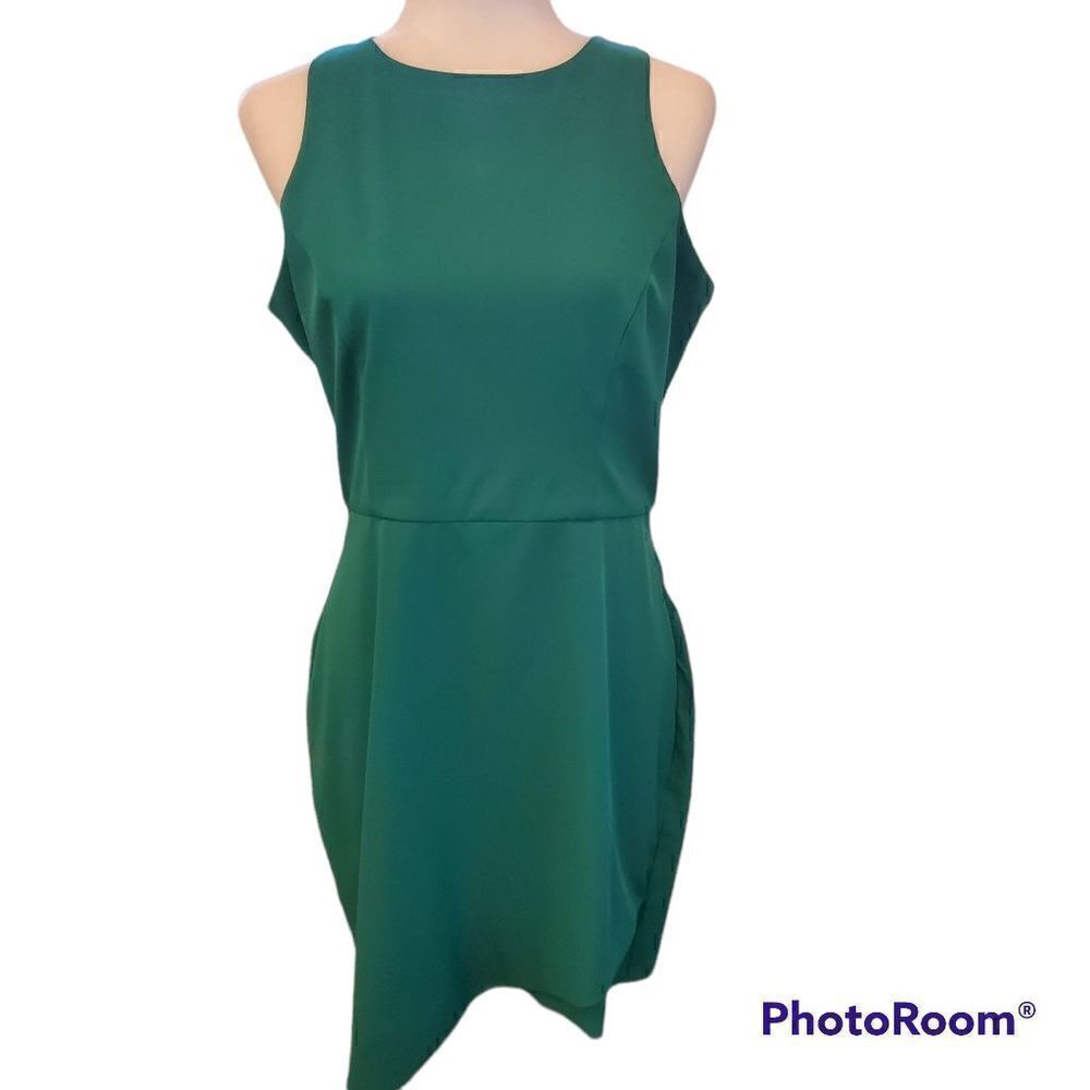 Annabella Green Asymetrical fitted Dress L